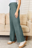 Basic Bae Full Size Ribbed Drawstring Hooded Top and Straight Pants Set 