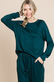 Super Lady Round Neck Raglan Sleeve Top and Drawstring Pants Lounge Set 