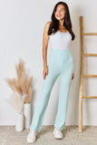 RISEN Full Size High Waist Ultra Soft Knit Flare Pants 