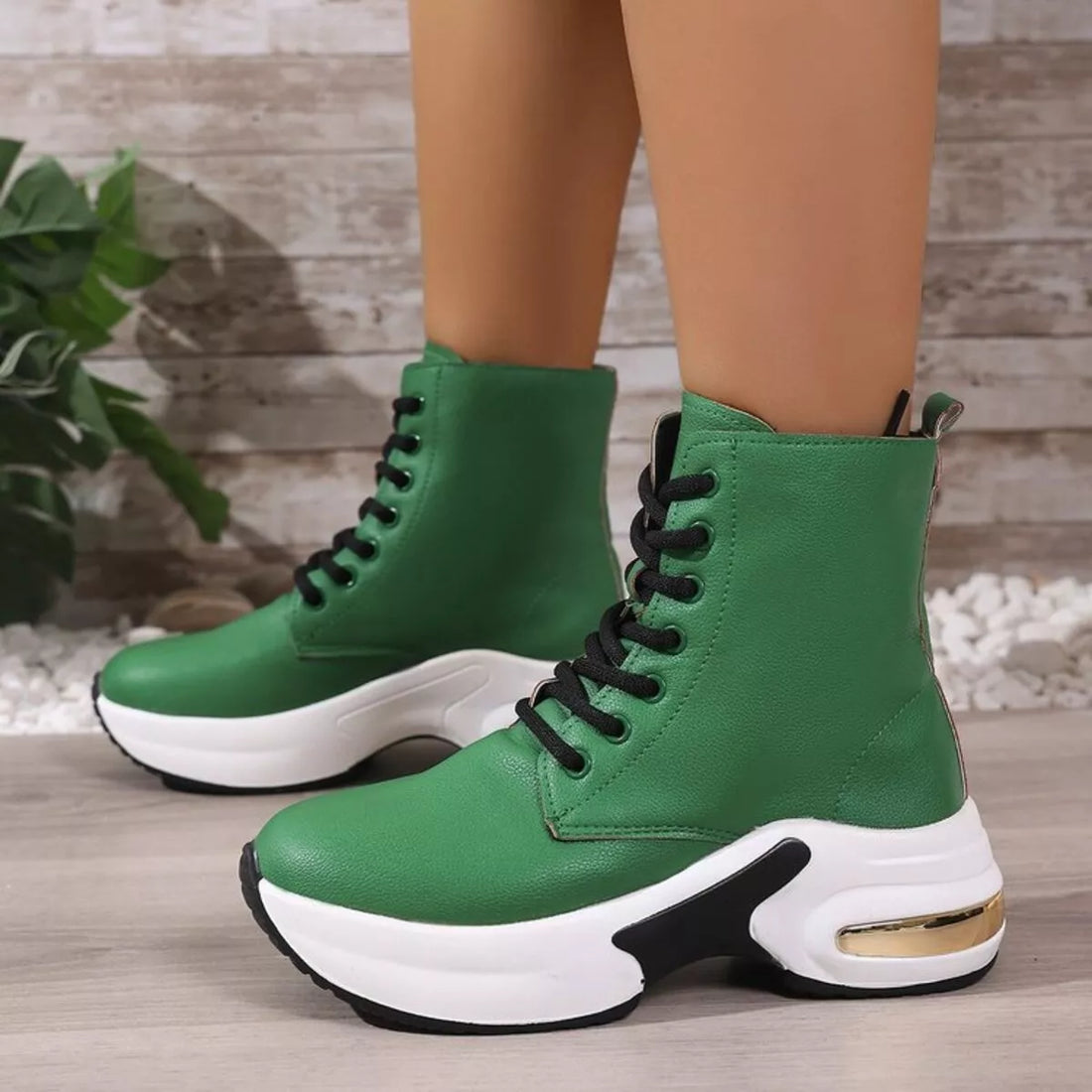 Lace Up Platform Ankle Boots 