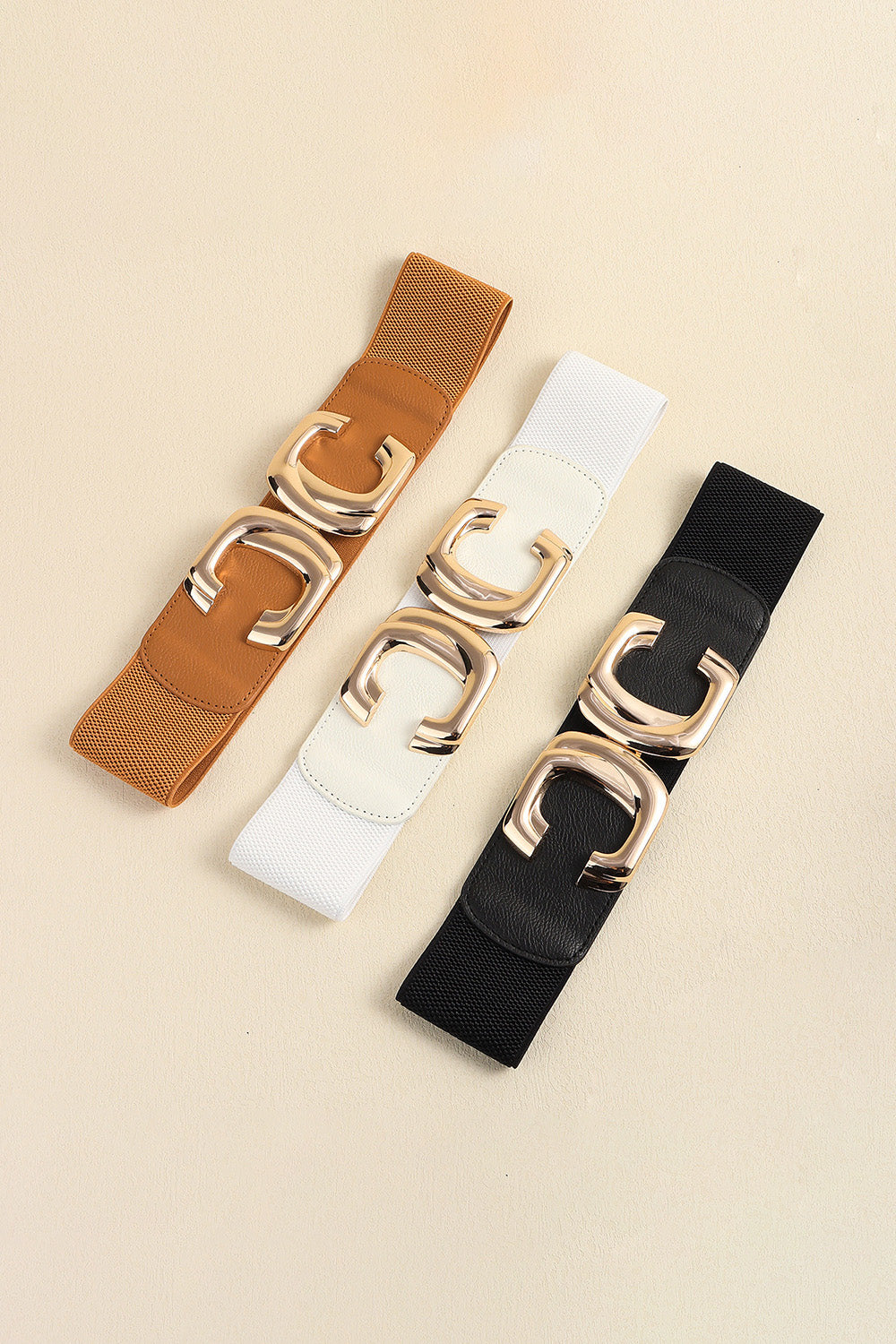 Zinc Alloy Buckle Elastic Wide Belt 
