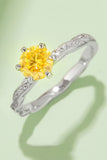 1 Carat Moissanite Contrast 925 Sterling Silver Ring 