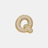 Inlaid Zircon Bubble Initial Necklace 