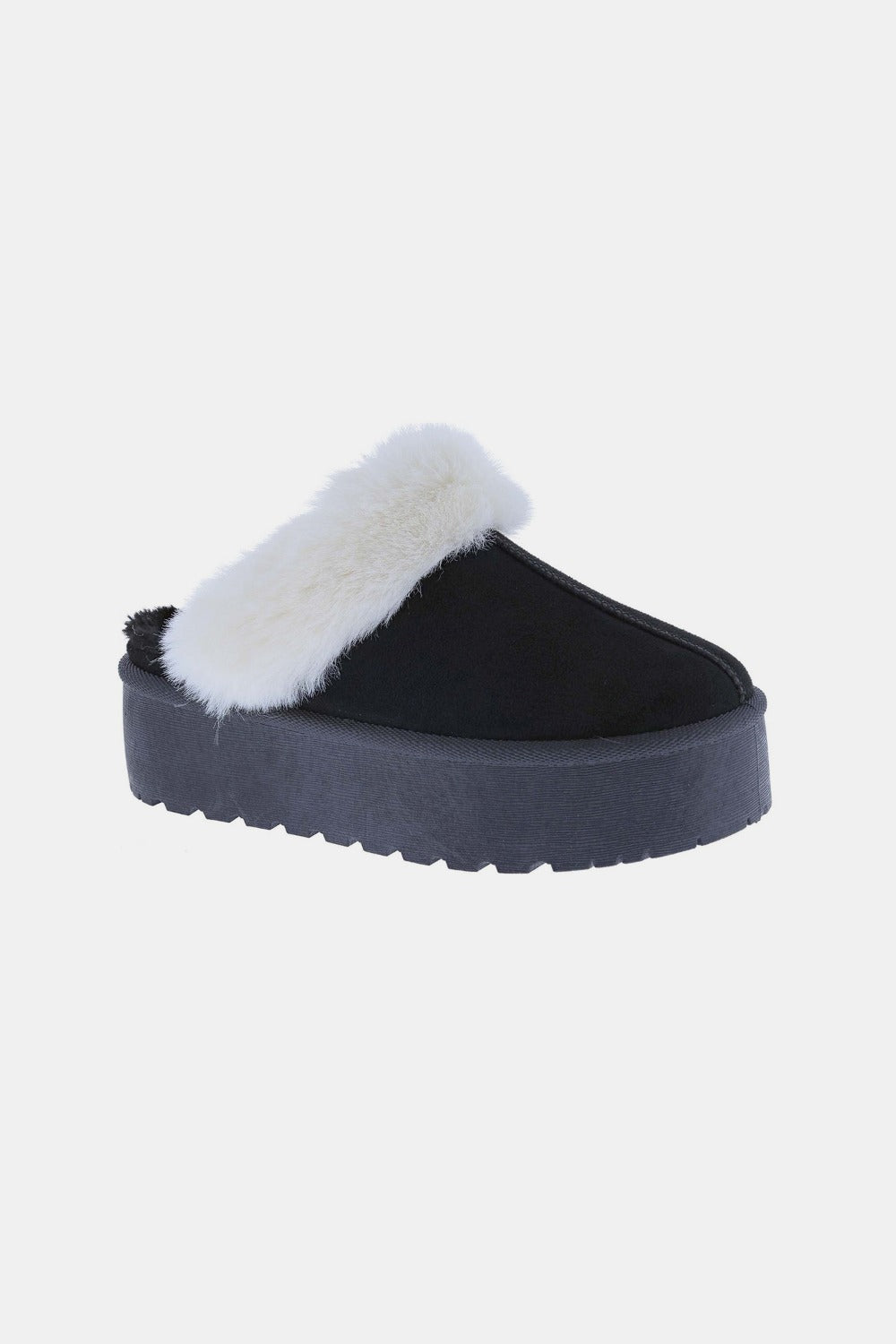 Weeboo Thick Bottom Fur Trim Snow Slippers 
