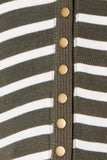 Zenana Full Size Striped Snap Down Cardigan 