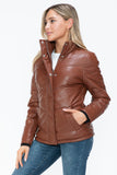 Snobbish Pocketed Zip Up Turtleneck Puffer Jacket 