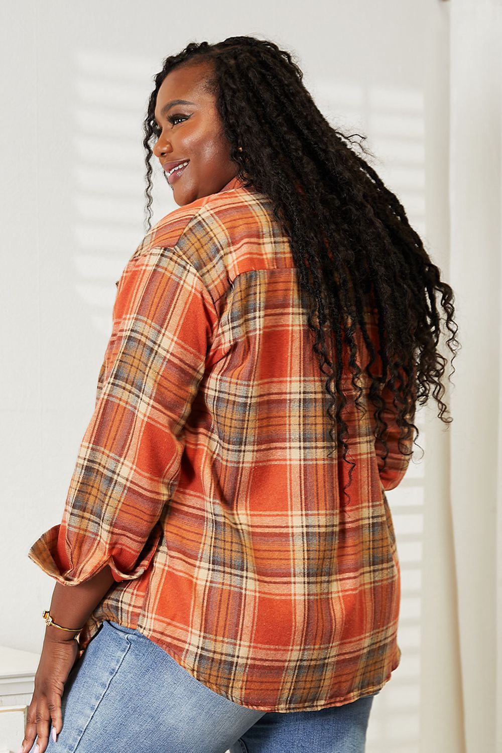 Mandy Plaid Dropped Shoulder Shirt 