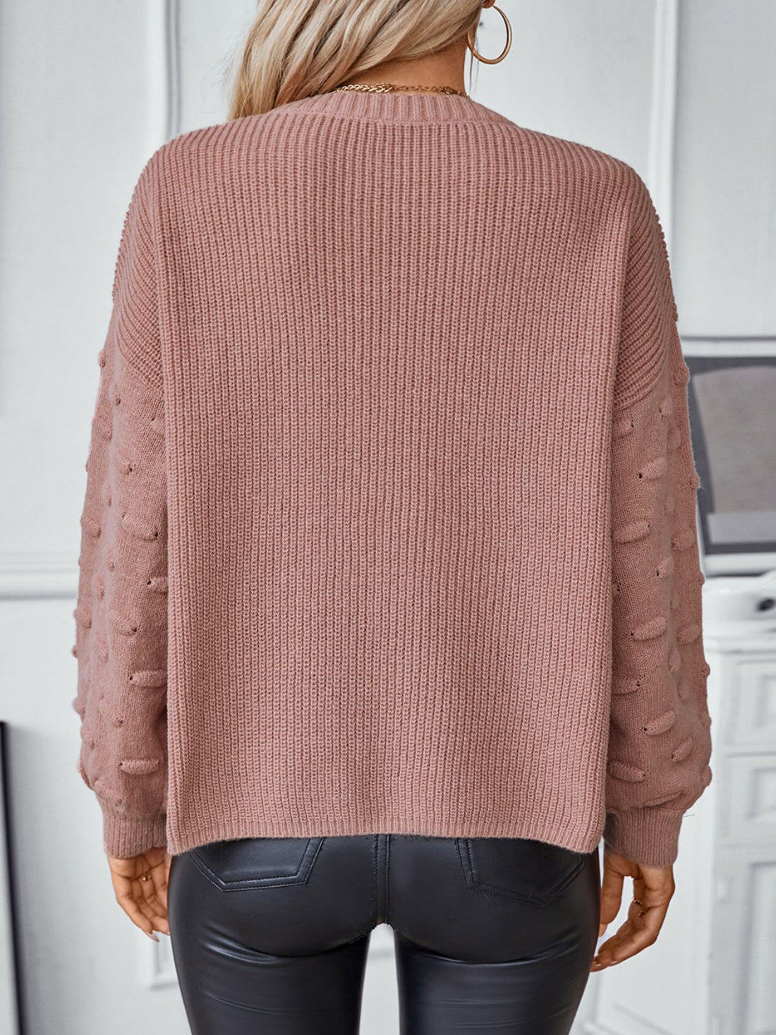 Round Neck Drop Shoulder Sweater 