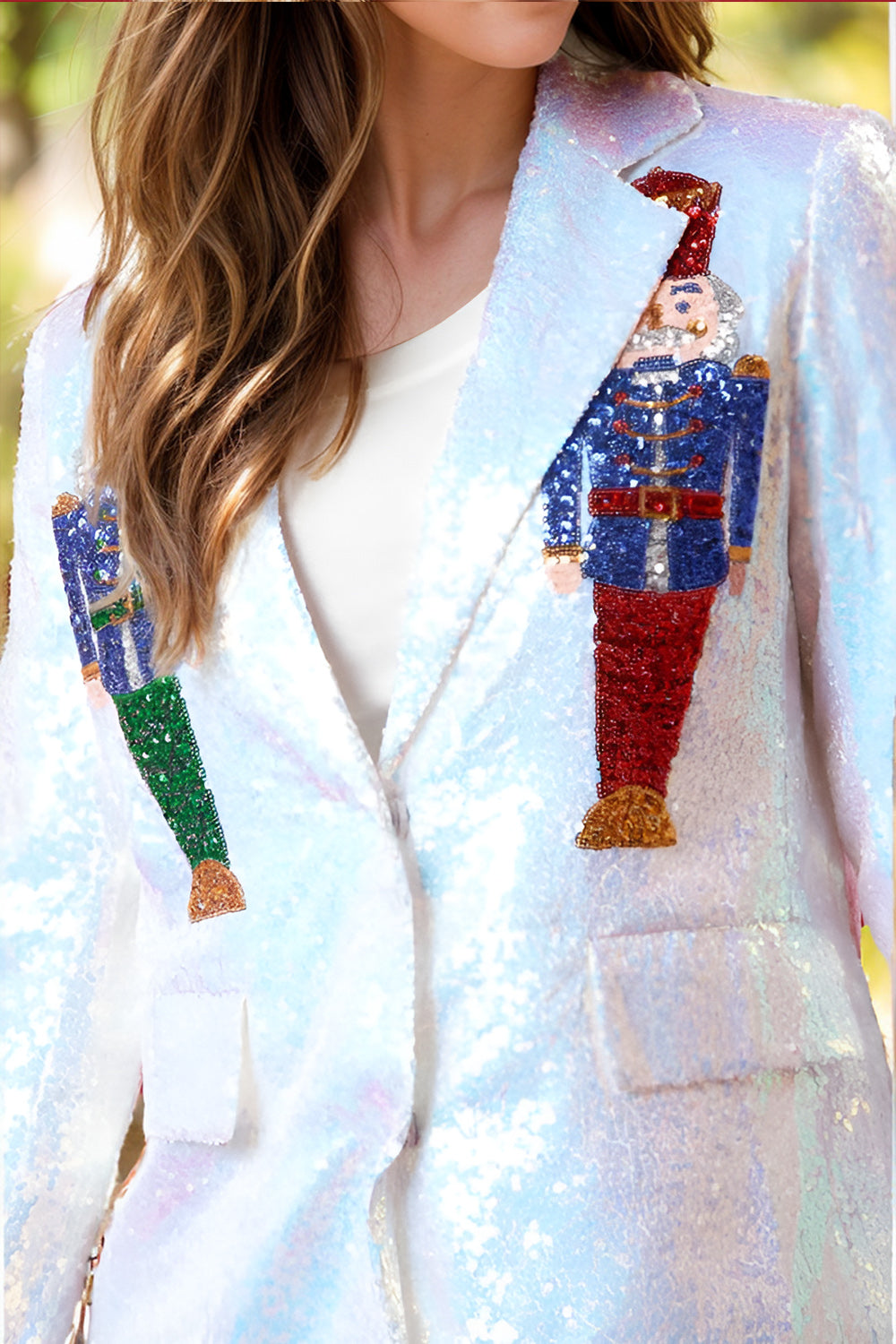 Sequin Nutcracker Long Sleeve Blazer 