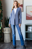 Heimish Full Size Houndstooth Tweed Open Front Blazer 
