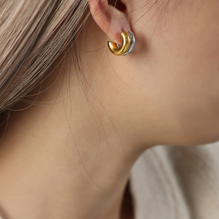 18K Gold-Plated C-Hoop Earrings 