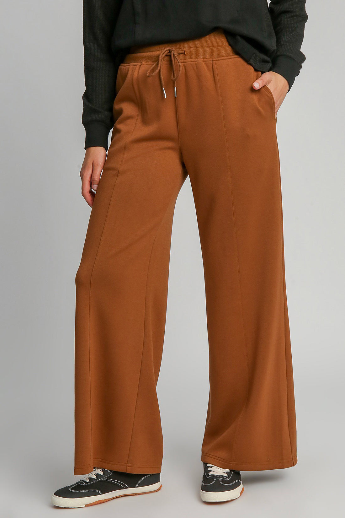 Umgee Drawstring Wide Leg Pants with Pockets 