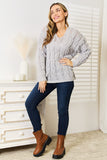 Woven Right Cable-Knit Hooded Sweater 