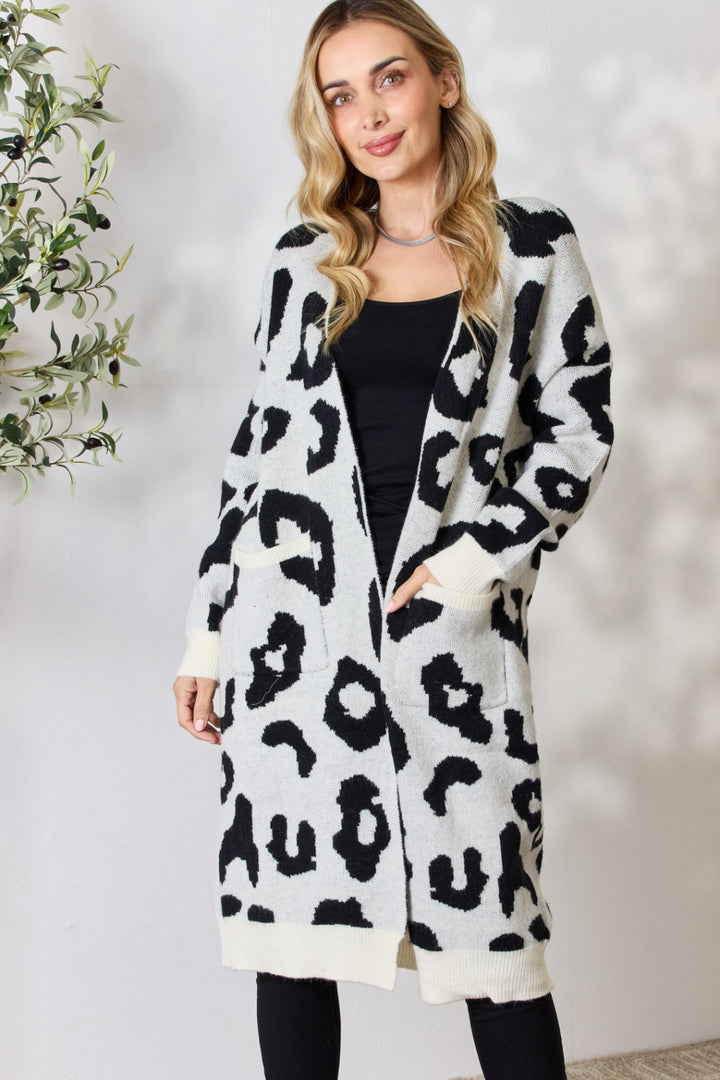 BiBi Leopard Open Front Cardigan 