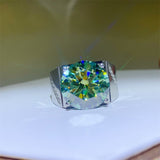 10 Carat Moissanite 925 Sterling Silver Signet Ring 