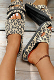 Pink Leopard Print Thick Sole Slip On Slippers Shoes & Bags/Slippers