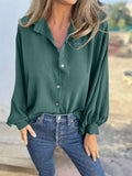 Full Size Collared Neck Long Sleeve Shirt 