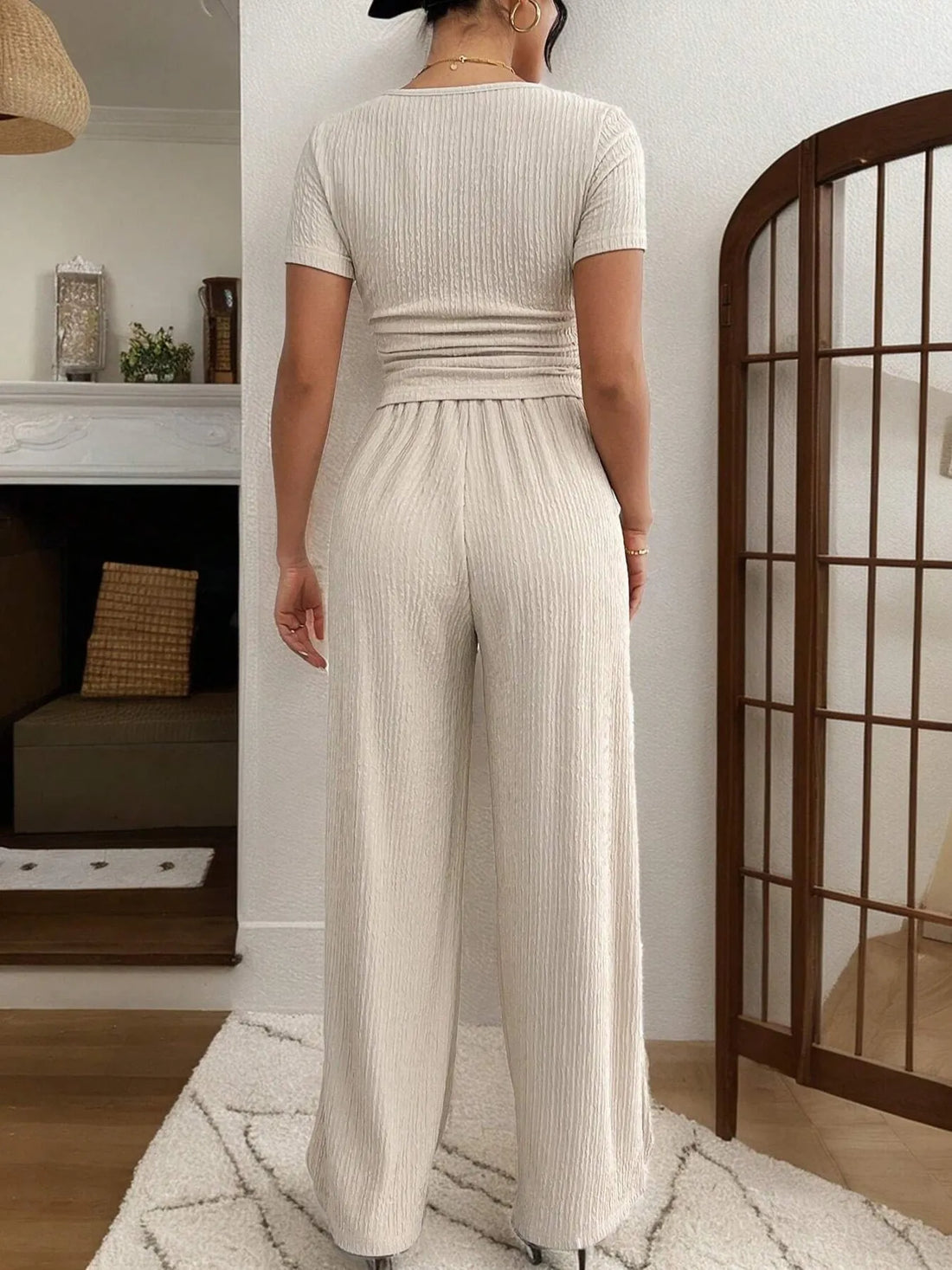 Short Sleeve Top and Pants Set Two Piece Dresses
