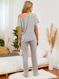 Boat Neck Top and Pants Lounge Set Lingerie & Nightwear