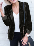 Button Up Lapel Collar Blazer 