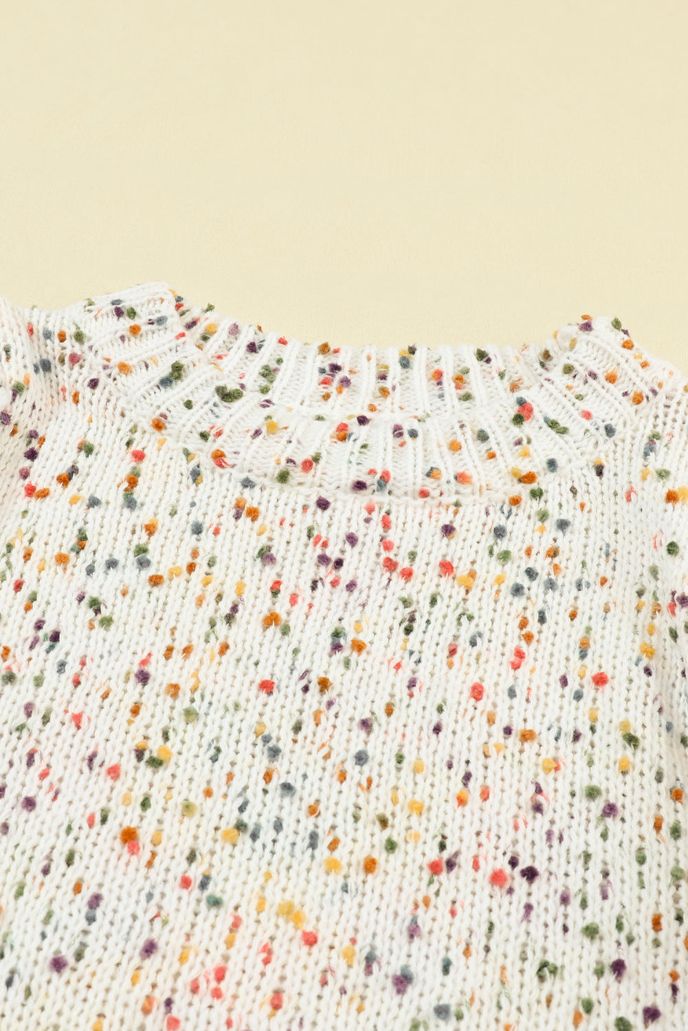 Confetti Round Neck Long Sleeve Sweater 