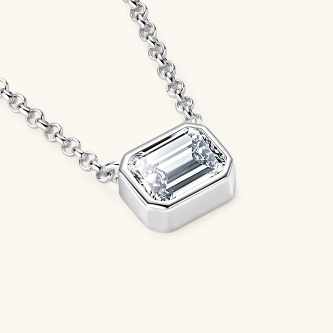1 Carat Moissanite 925 Sterling Silver Pendant Necklace 