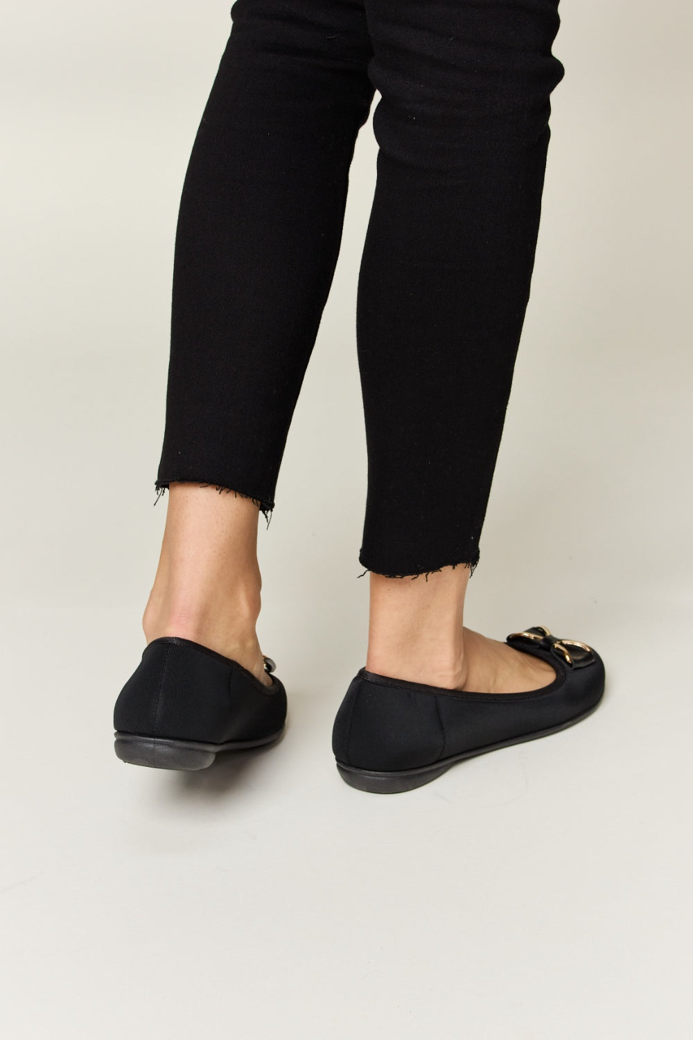 Forever Link Metal Buckle Flat Loafers 