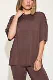 Basic Bae Full Size Bamboo Drop Shoulder T-Shirt and Flare Pants Set 