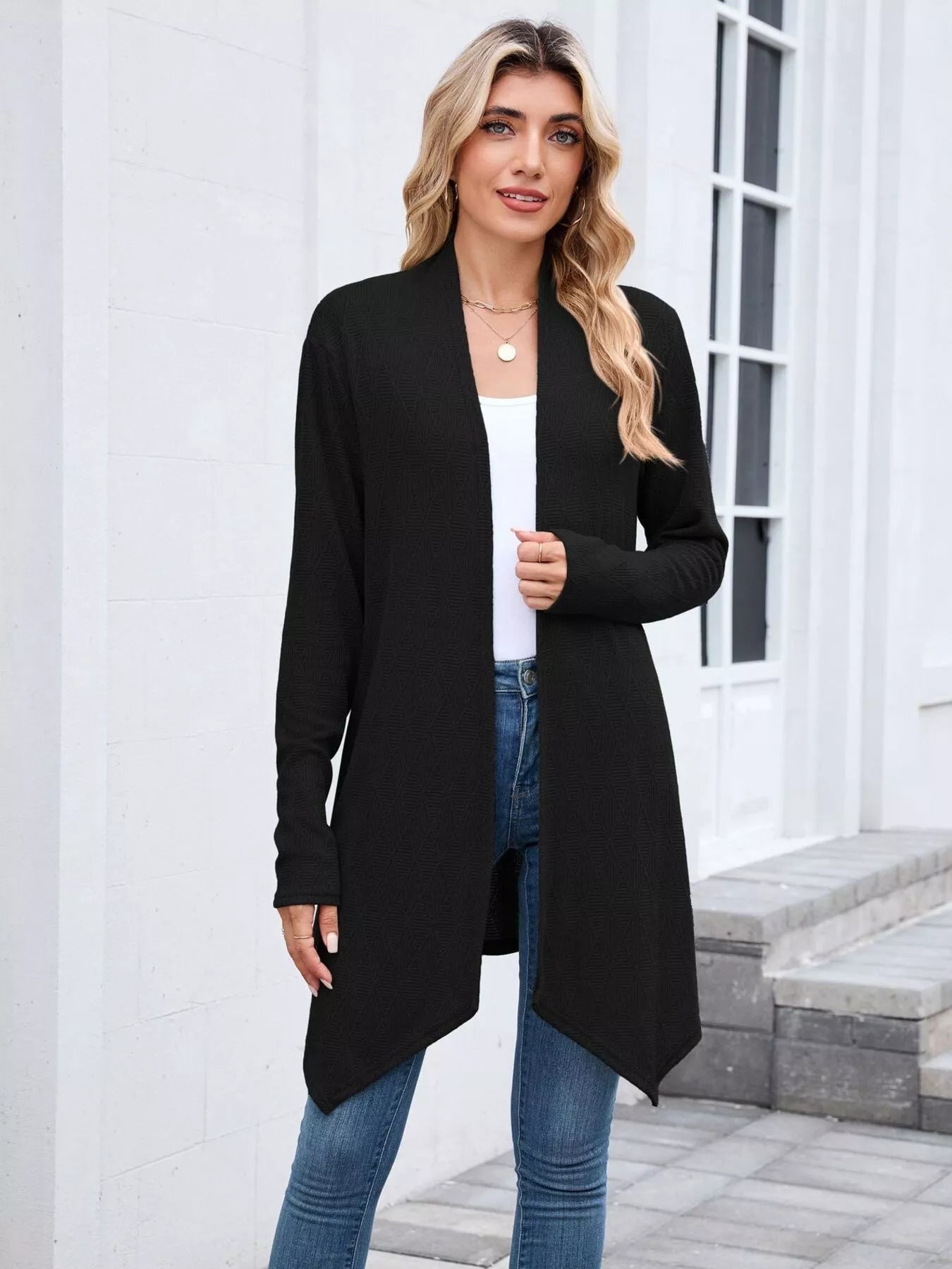 Open Front Long Cardigan 