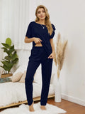 Boat Neck Top and Pants Lounge Set Lingerie & Nightwear