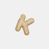 Inlaid Zircon Bubble Initial Necklace 