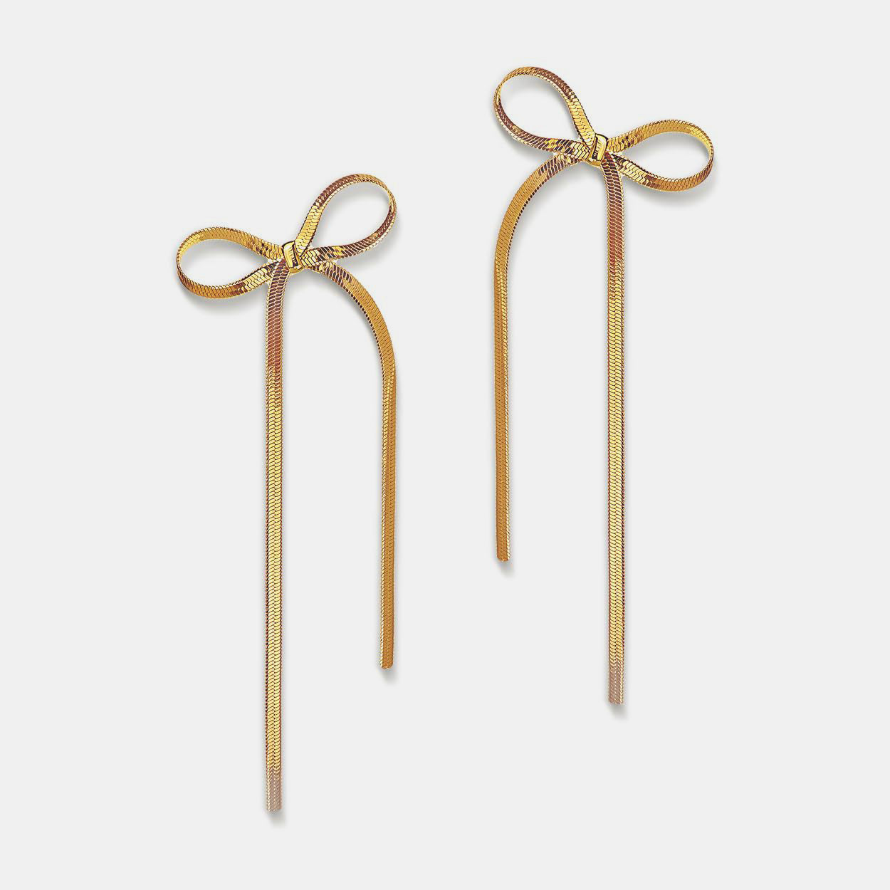 Stainless Steel Bow Bar Earrings 