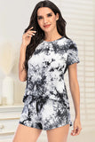Tie-Dye Round Neck Short Sleeve Top and Shorts Lounge Set Lingerie & Nightwear