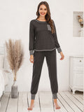 Round Neck Top and Pants Lounge Set Lingerie & Nightwear