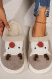 Elk Furry PVC Flat Slippers 