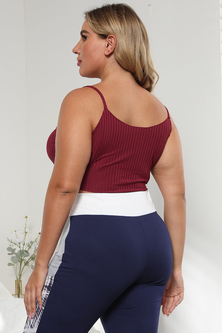 Plus Size Ribbed Spaghetti StrapTop 