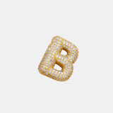 Inlaid Zircon Bubble Initial Necklace 