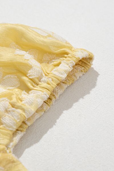 Printed Square Neck Puff Sleeve Mini Dress Dresses