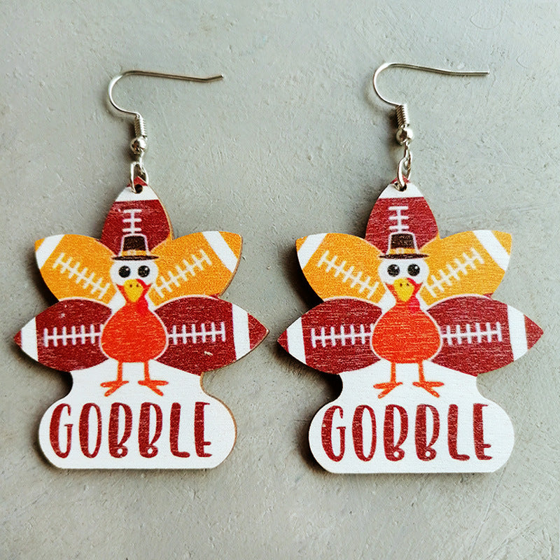 Thanksgiving Turkey Drop Earrings 