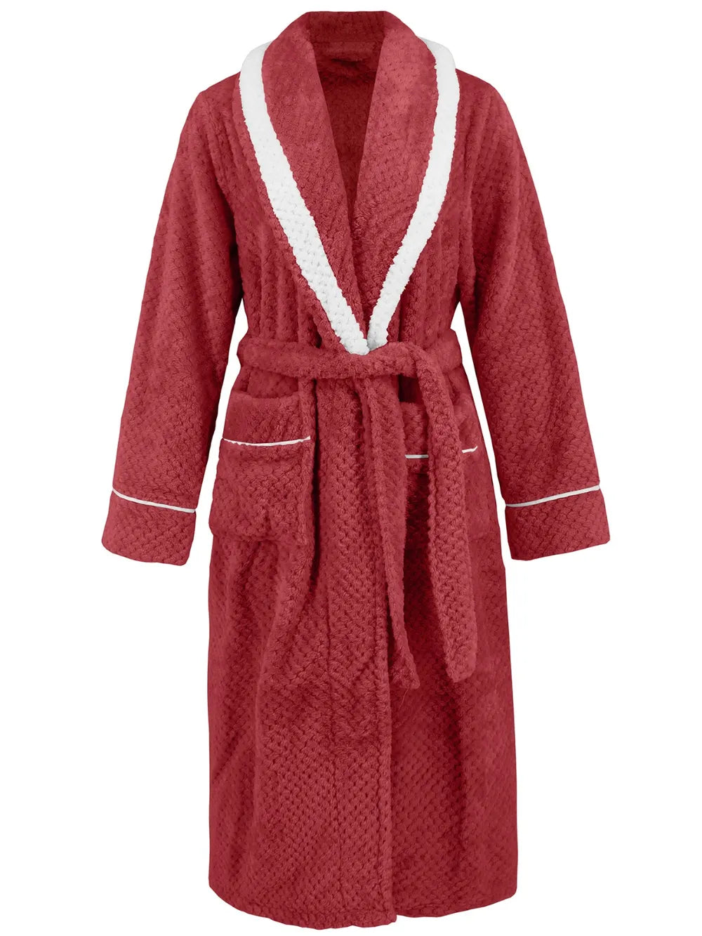 Contrast Trim Tie Waist Lounge Nightgown with Pockets Lingerie & Nightwear