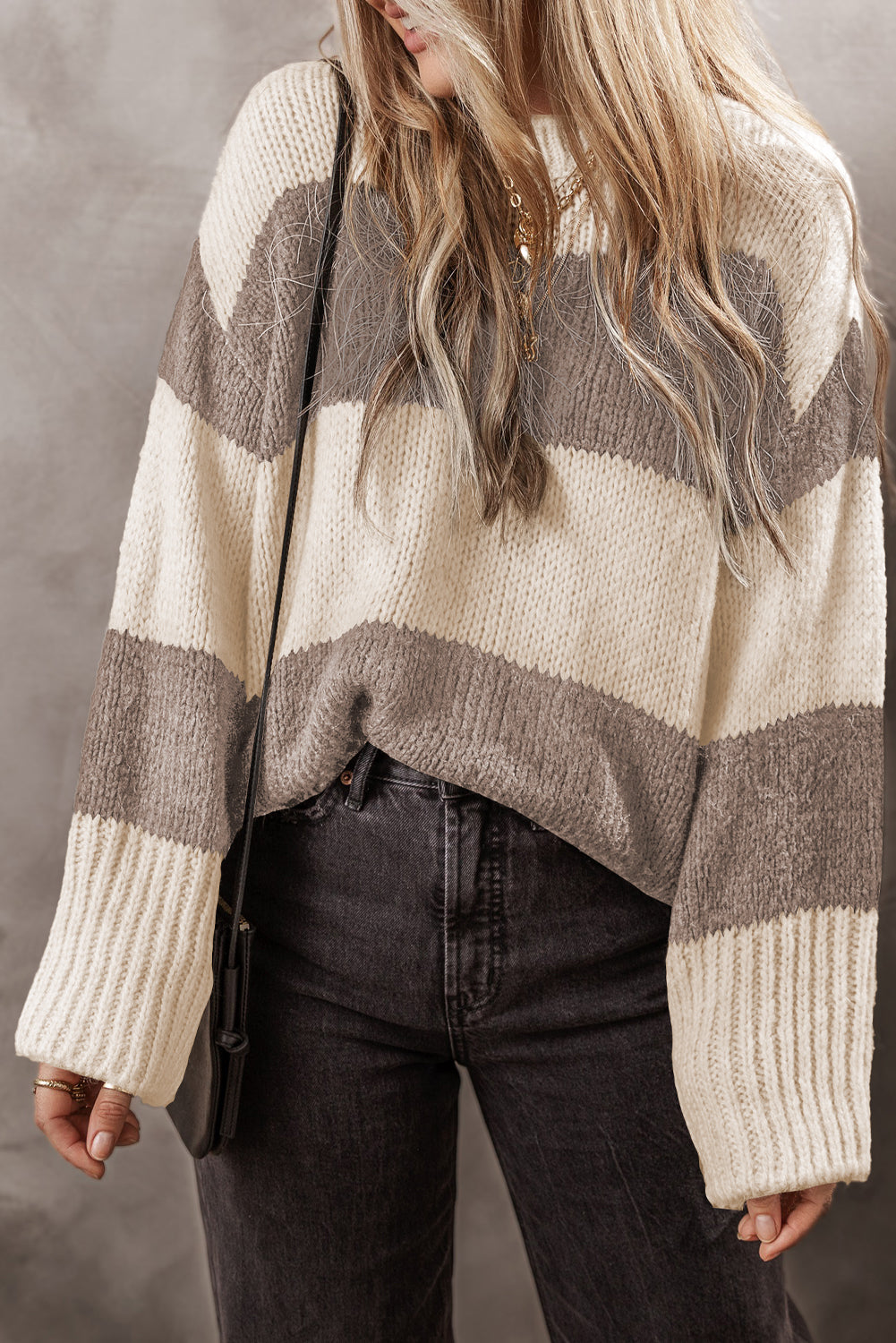 Jet Stream Colorblock Loose Pullover Sweater Sweaters & Cardigans/Sweaters