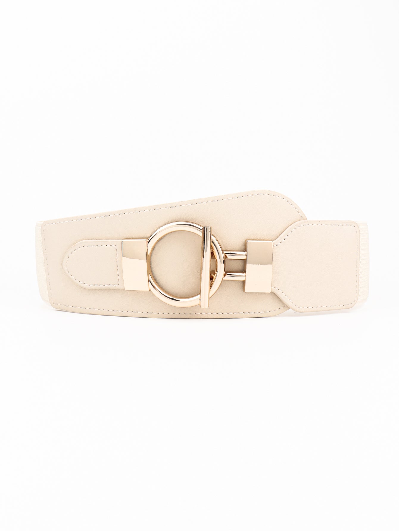 PU Elastic Wide Belt with Alloy Buckle 