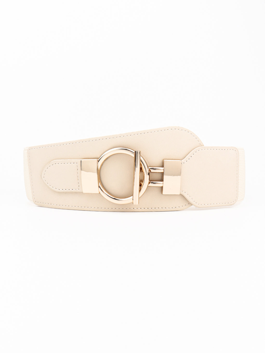 PU Elastic Wide Belt with Alloy Buckle 