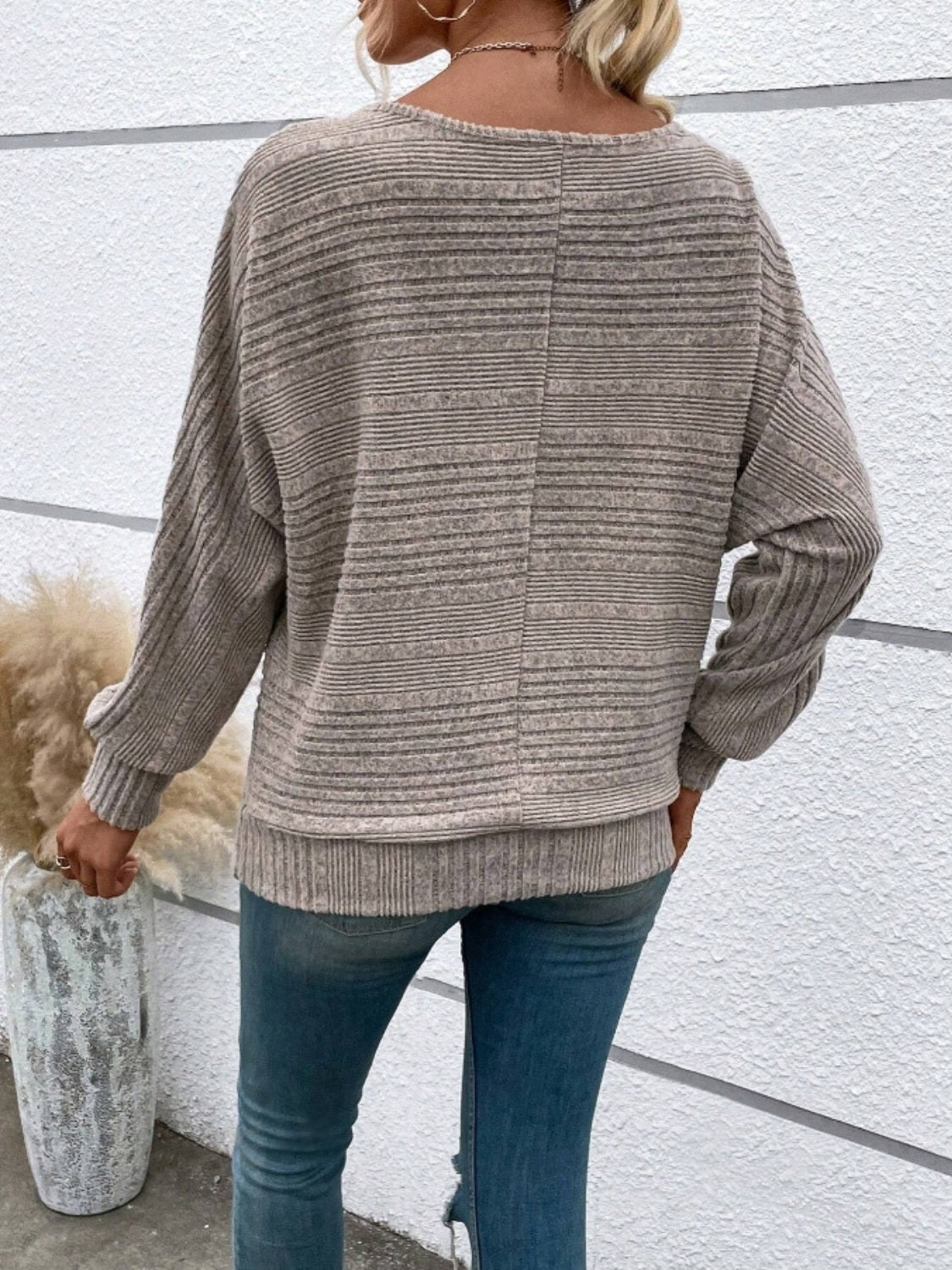 Full Size Round Neck Long Sleeve Top 