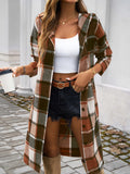 Devine Plaid Long Sleeve Hooded Coat 