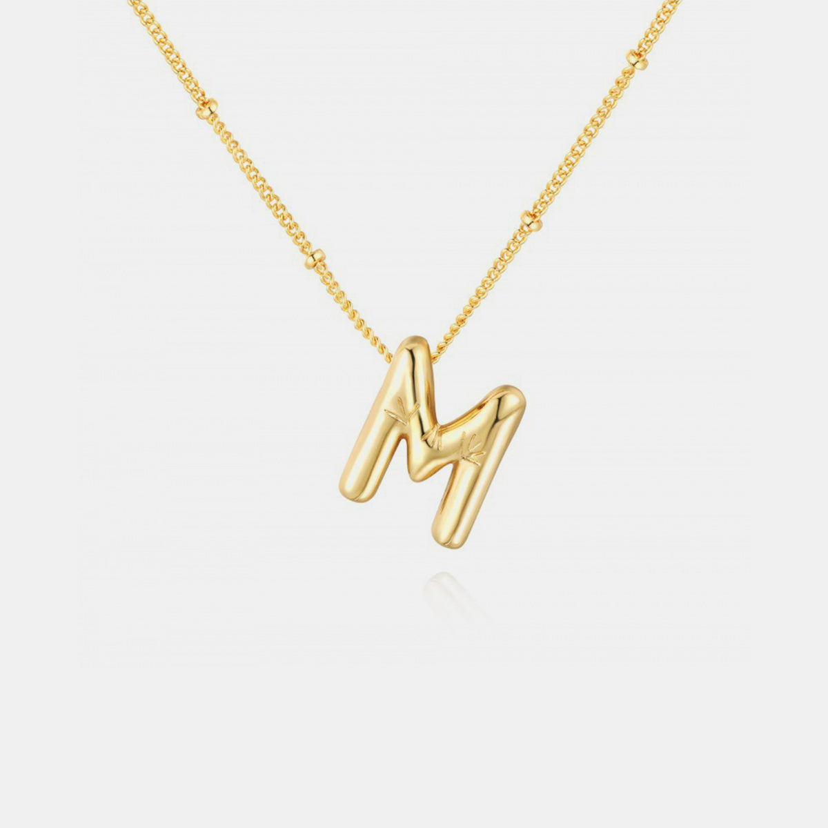 Gold-Plated Bubble Initial Necklace 