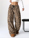 Leopard Wide Leg Plush Pants 