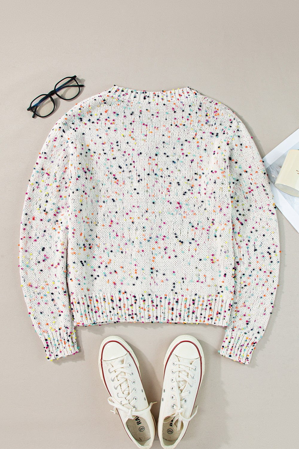 Confetti Button Up Long Sleeve Cardigan 