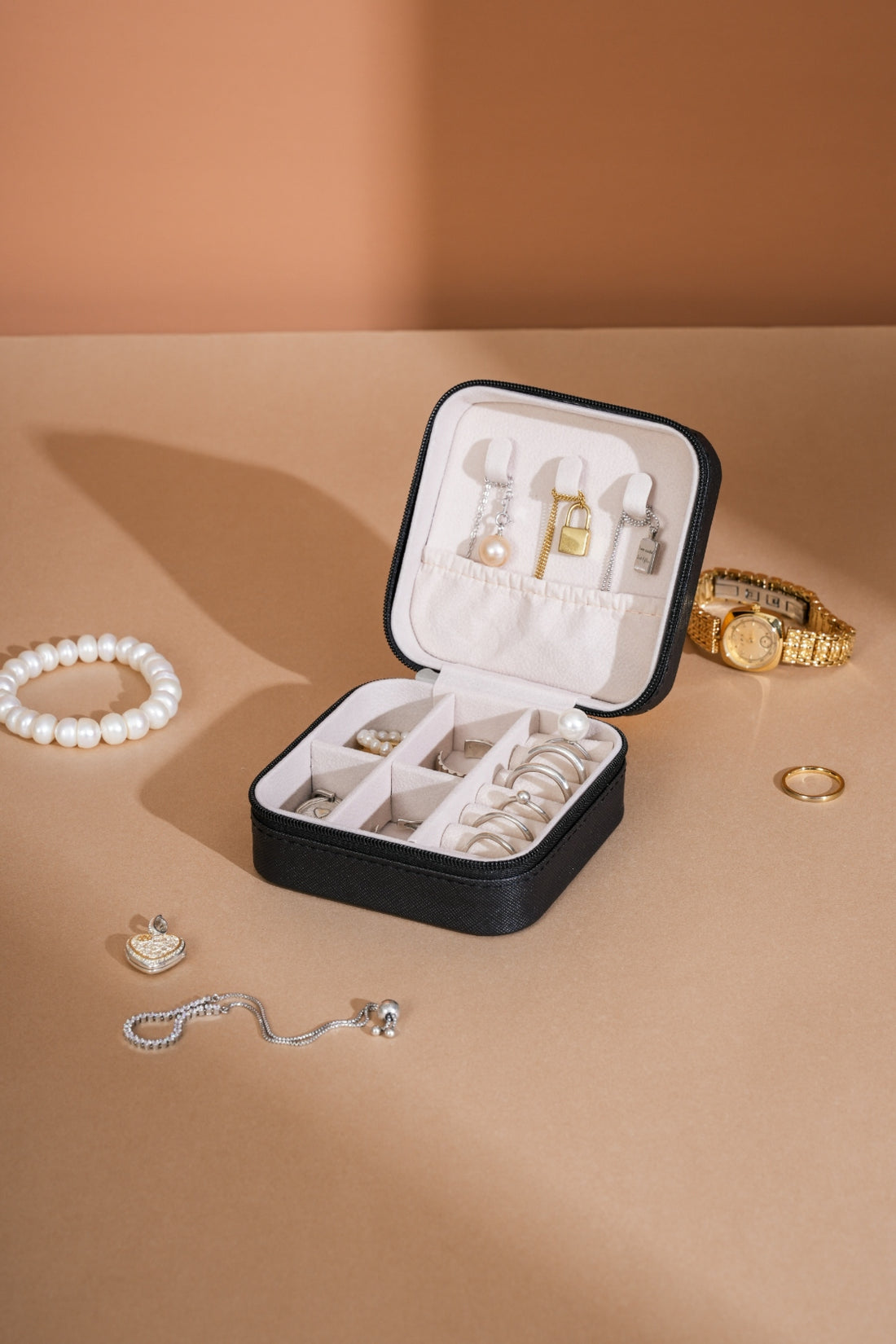 PU Leather Square Jewelry Box 