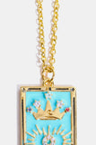 Tarot Card Pendant Stainless Steel Necklace 